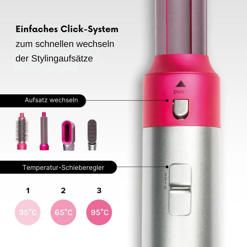 MultiPro 5in1 Hairstyler Set - Föhnen, Glätten & Locken mit einem Gerät