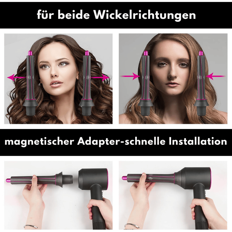 Lockenaufsatz für beide Seiten inkl. 2 Adapter